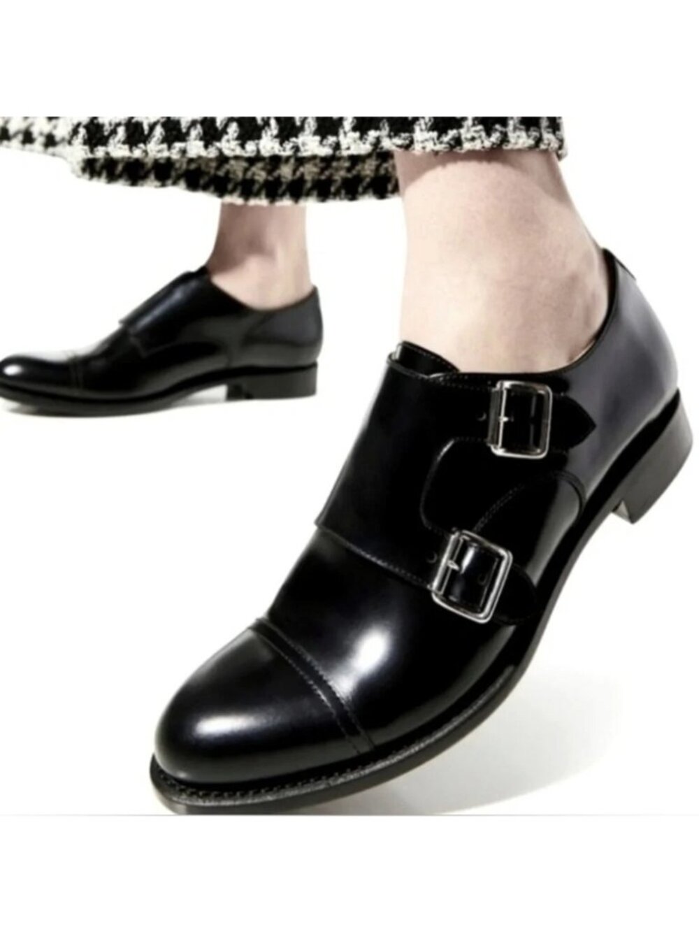 The Office of Angela Scott Mr. Colin Double Monkstrap Loafer 38.5 8.5 Black
